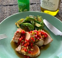 Baked Pork Loin with Thai Sweet & Sour Sauce烤猪柳